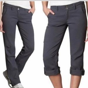 Prana Hallie Pants Womens 8 short Blue Gray Roll up Outdoor Trail Hiking Nylon
